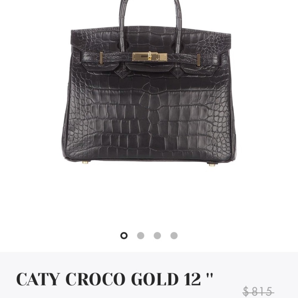 Teddy Blake Caty Croc Gold bag